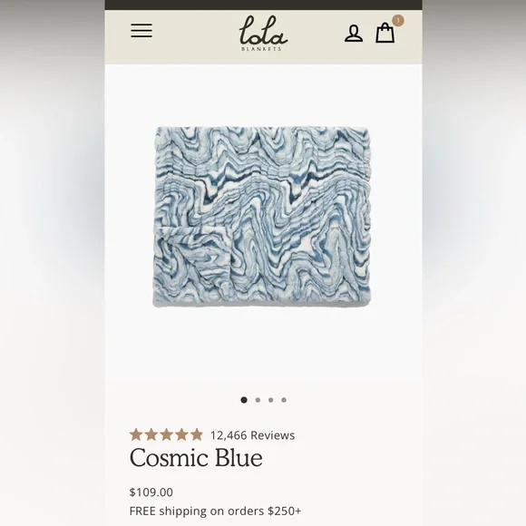 Lola Blankets Cosmic Blue Baby blanket size is 30x36 - Picture 1 of 4